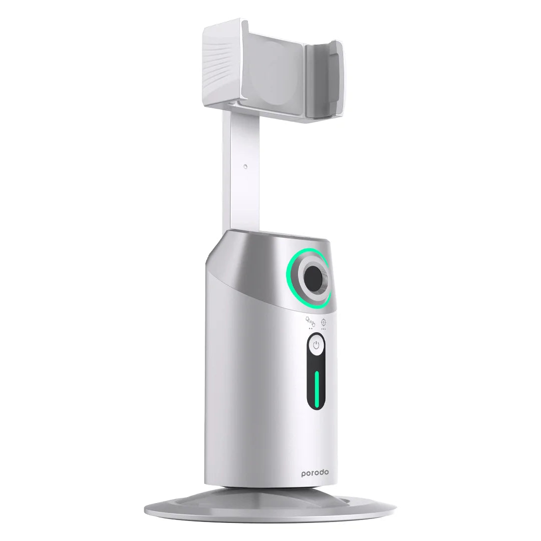 Ảnh minh họa Porodo Gimbal theo dõi khuôn mặt AI xoay 360° kèm điều khiển từ xa – White 1