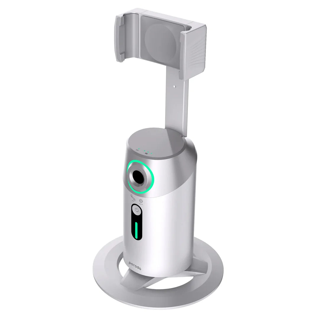 Ảnh minh họa Porodo Gimbal theo dõi khuôn mặt AI xoay 360° kèm điều khiển từ xa – White 2