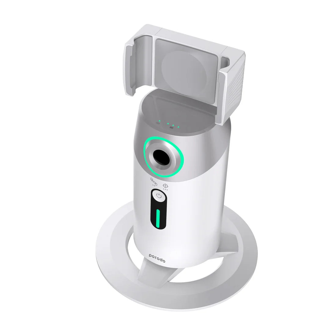 Ảnh minh họa Porodo Gimbal theo dõi khuôn mặt AI xoay 360° kèm điều khiển từ xa – White 3
