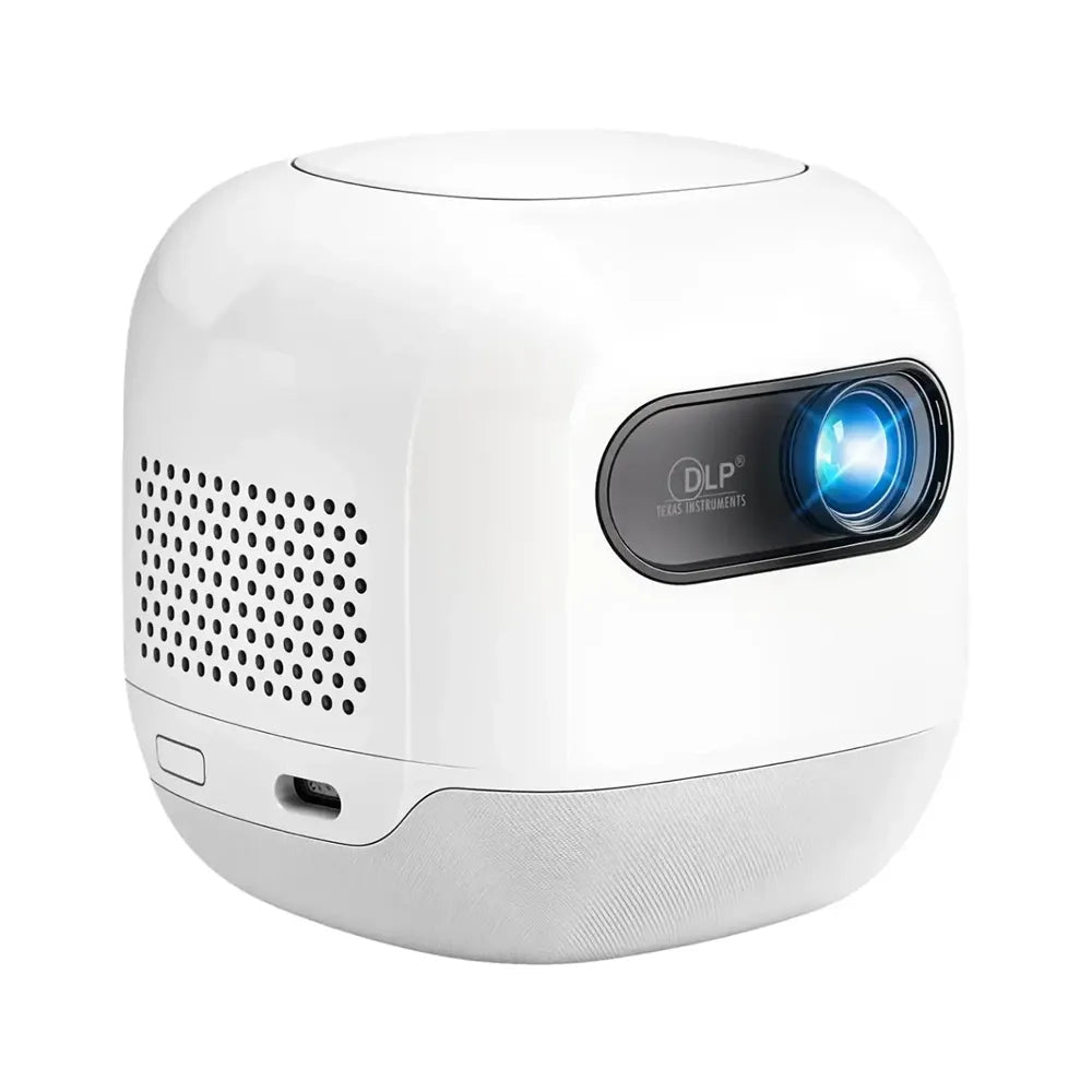 Ảnh minh họa Powerology Mini Beam Portable Projector – HD DLP, Android 13, Wi-Fi 6, Auto Keystone & Electric Focus (White) 1