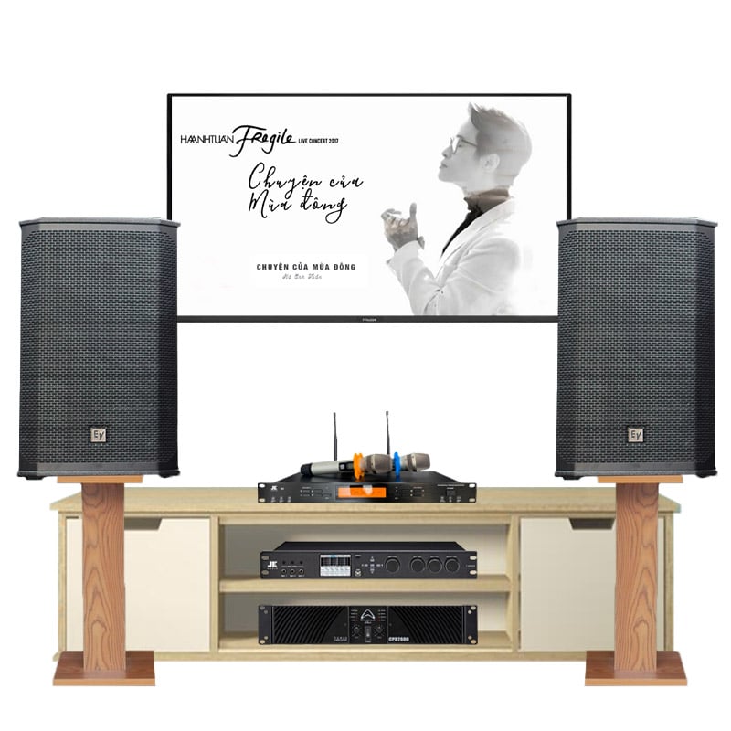 Dàn Karaoke Cao Cấp HDR24 ( Electrovoice EKX12, Công suất, Vang số, Micro không dây )