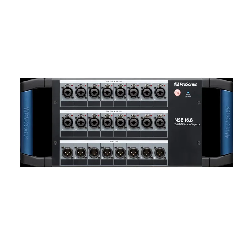 Hộp sân khấu PreSonus NSB 16.8 (16 preamp XMAX, AVB Audio Network, gain compensation, 16 combo XLR TRS input, 8 XLR output balanced, 2 cổng AVB Ethernet locking)