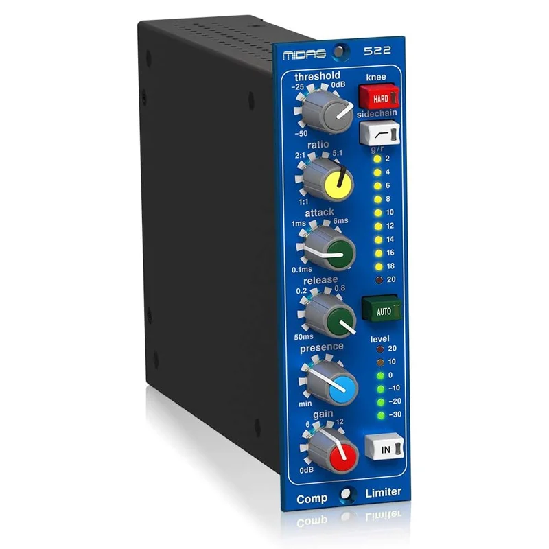 Ảnh minh họa Compressors Limiters Midas 522 V2, bộ lọc side-chain HPF 200Hz, XLR/TRS 1