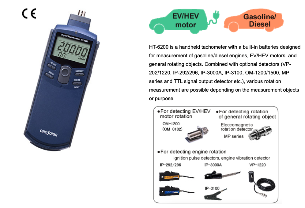 Ảnh minh họa ONO SOKKI HT-6200 MÁY ĐO VÒNG QUAY ĐỘNG CƠ 2
