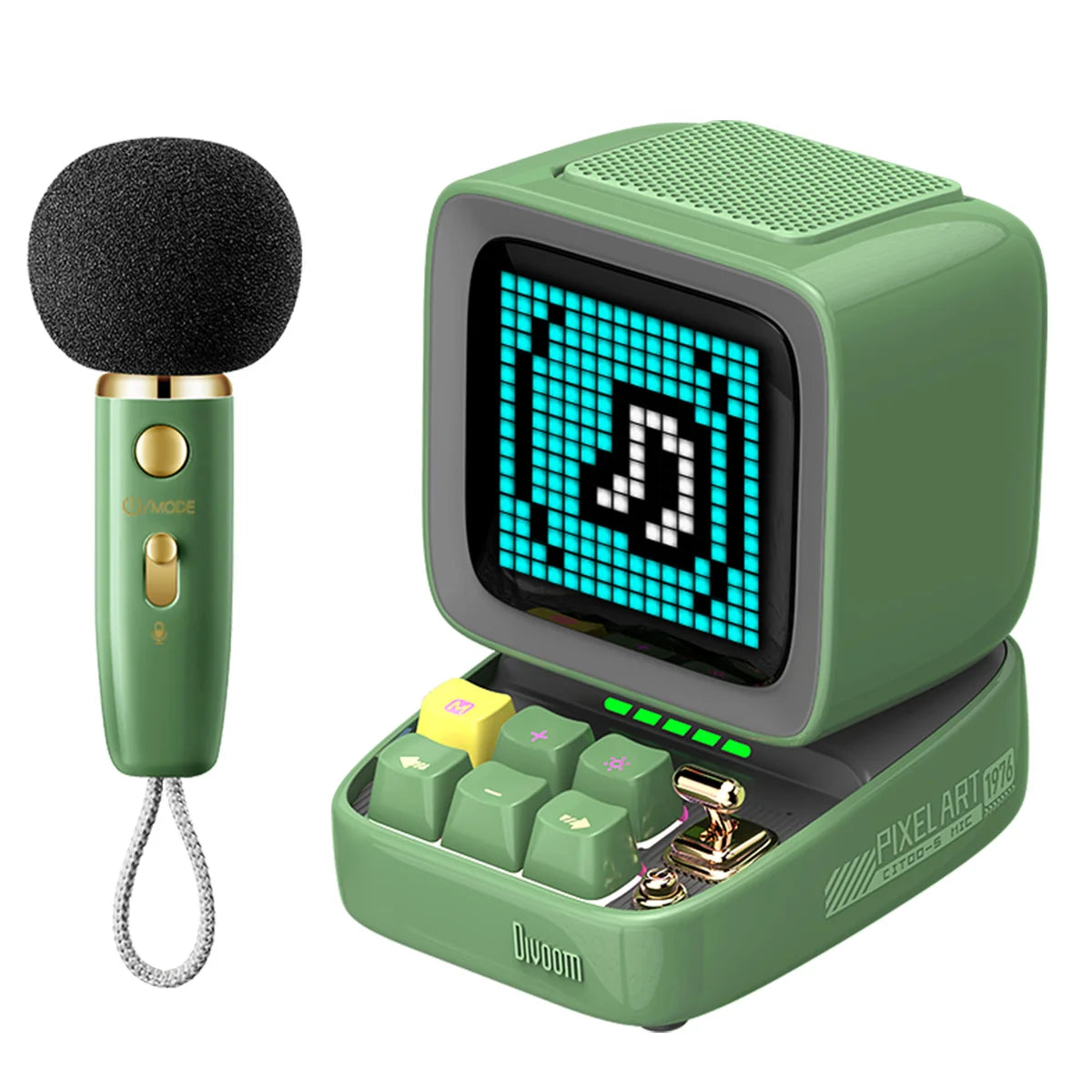 Divoom Ditoo 5-Mic Loa Karaoke Bluetooth với Màn hình LED Pixel Art - Green