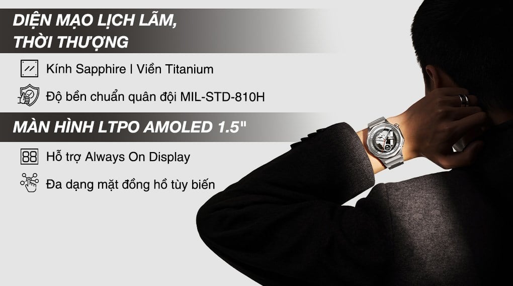 Ảnh minh họa OPPO Watch X3 47.4mm dây cao su 1
