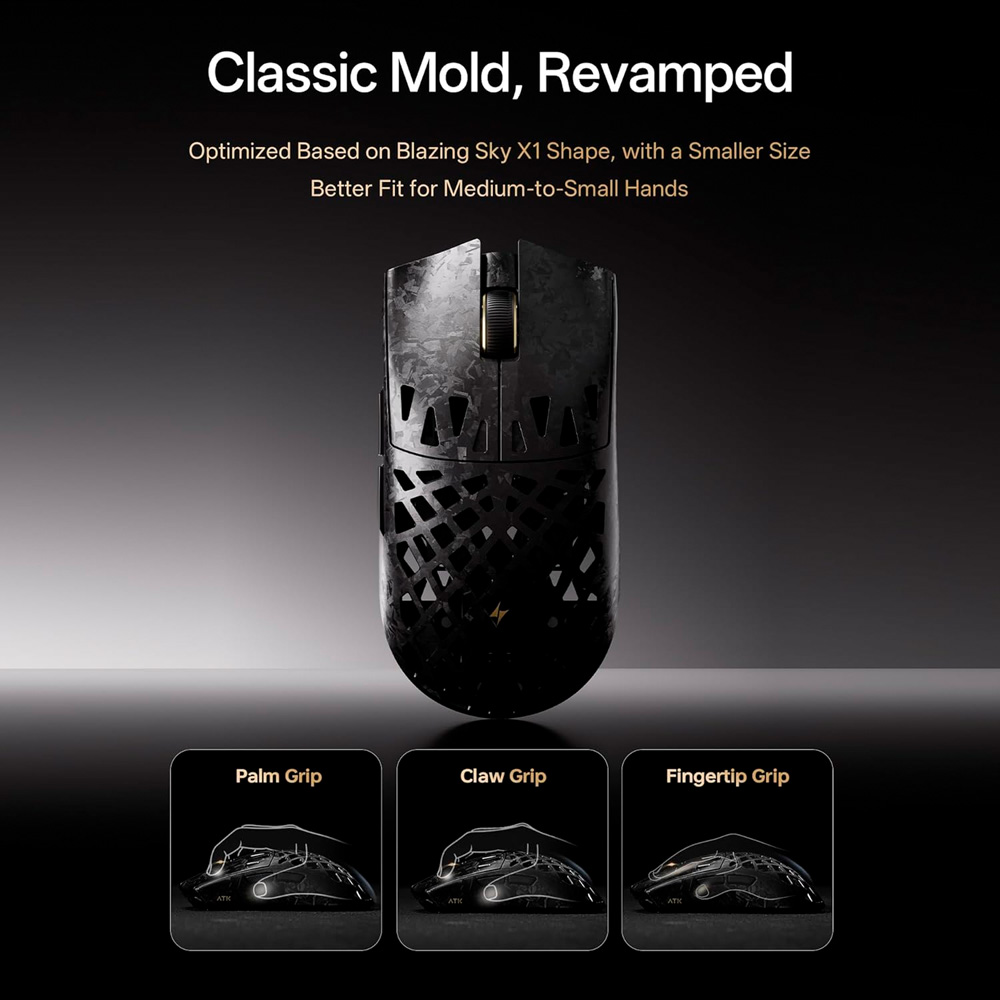 Ảnh minh họa Chuột không dây ATK Blazing Sky GHOST Extreme Carbon Fiber Hollow Dual-mode Wireless Pixart 3950 Ultra 1