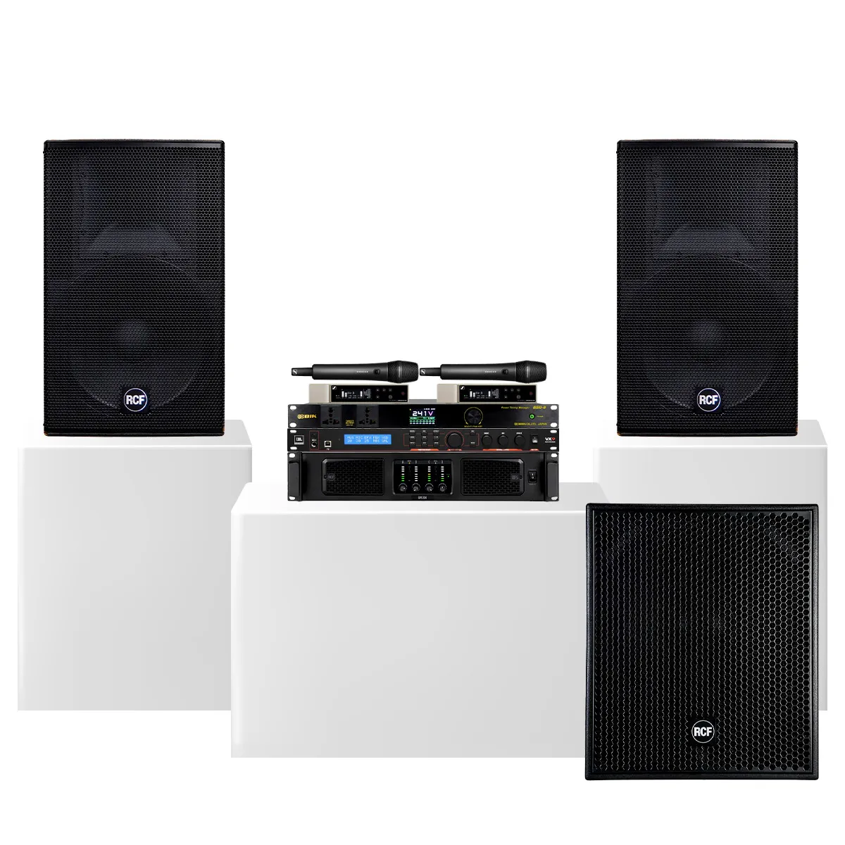Ảnh minh họa Dàn karaoke cao cấp RCF Acustica 26 (RCF C 5215 W MK3, RCF QPS 10K, RCF S 8018 II, JBL VX9...) 2