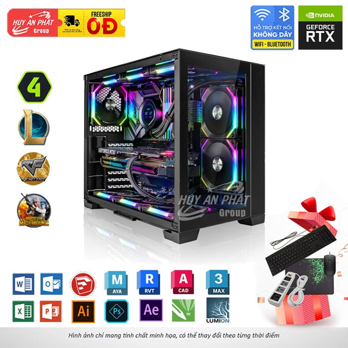 Ảnh minh họa PC Đồ Hoạ Thiết Kế HAP-DH11C i5-14600K 32G NVIDIA RTX4070 12G 1
