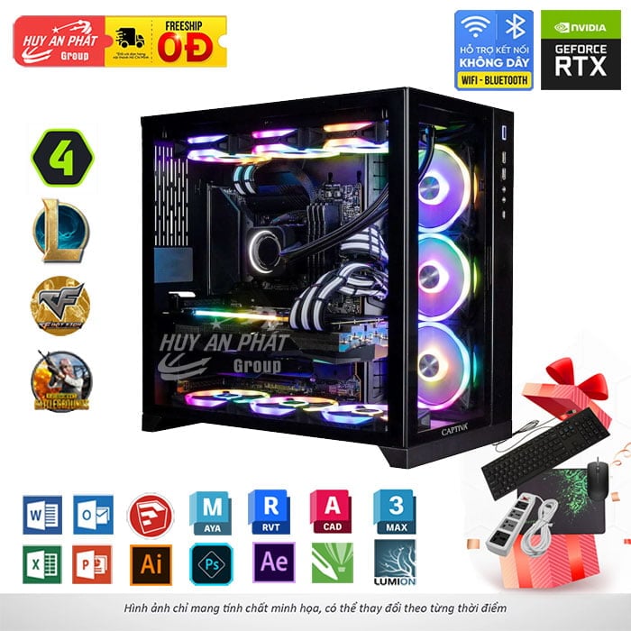 Ảnh minh họa PC Đồ Hoạ Thiết Kế HAP-DH11C i5-14600K 32G NVIDIA RTX4070 12G 2