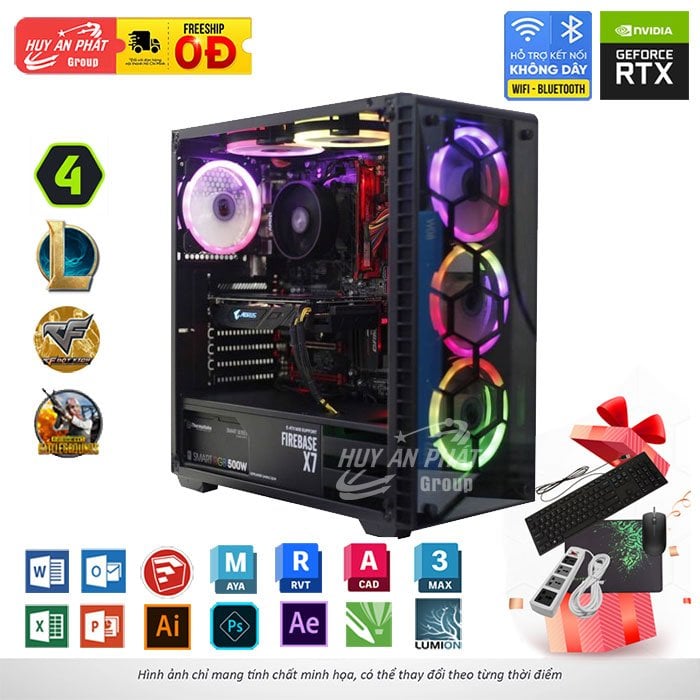Ảnh minh họa PC Đồ Hoạ Thiết Kế HAP-DH11C i5-14600K 32G NVIDIA RTX4070 12G 3