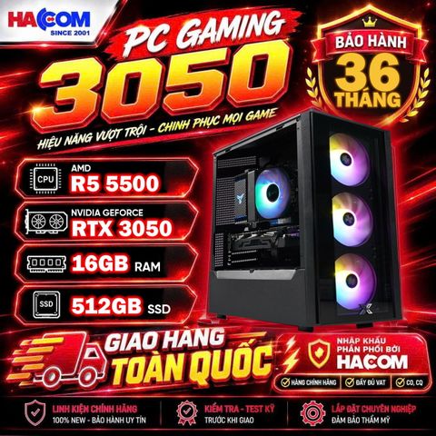 PC Gaming 3050 (Ryzen 5 5500/RTX 3050/16Gb RAM/512GB SSD)