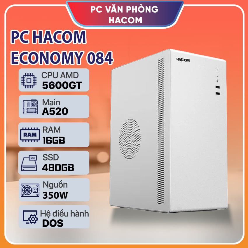 PC HACOM ECONOMY 084 ( Ryzen 5 5600GT / 16GB RAM / 480GB SSD)