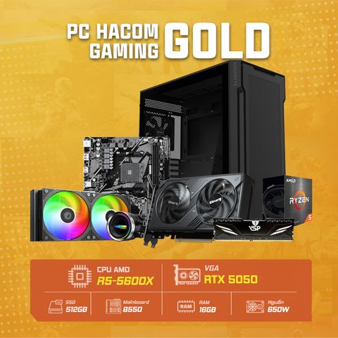 PC HACOM GOLD PRO 081 POWERED BY GIGABYTE (Ryzen 5 5600X/RTX 5050)