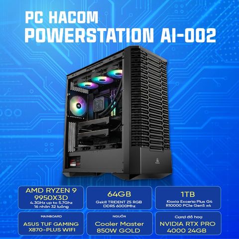 PC HACOM PowerStation AI-002 9950X3D (Ryzen 9 9950X3D/Pro 4000 24GB)