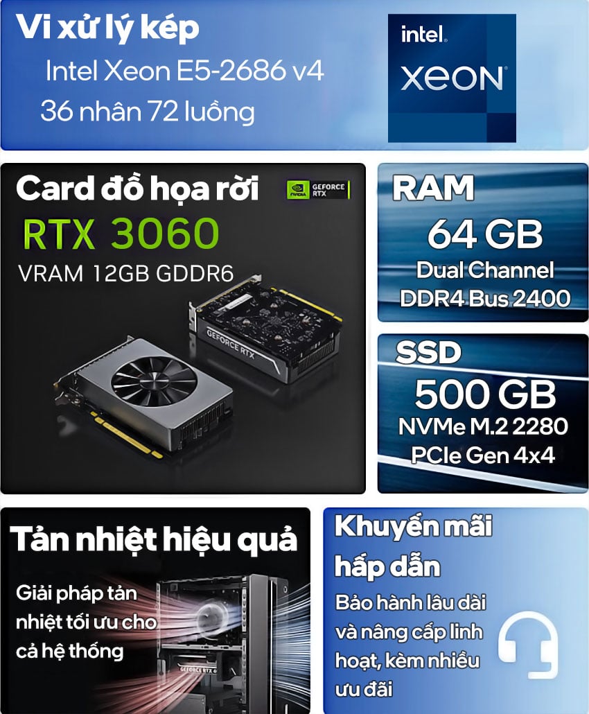 Ảnh minh họa PC HACOM WS V5 (Dual Xeon E5-2686V4/RTX3060 12Gb) 1