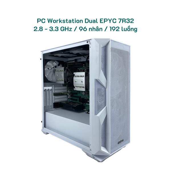 PC Workstation dual EPYC 7R32 / 2.8 - 3.3 Ghz / 96 cores / 192 threads