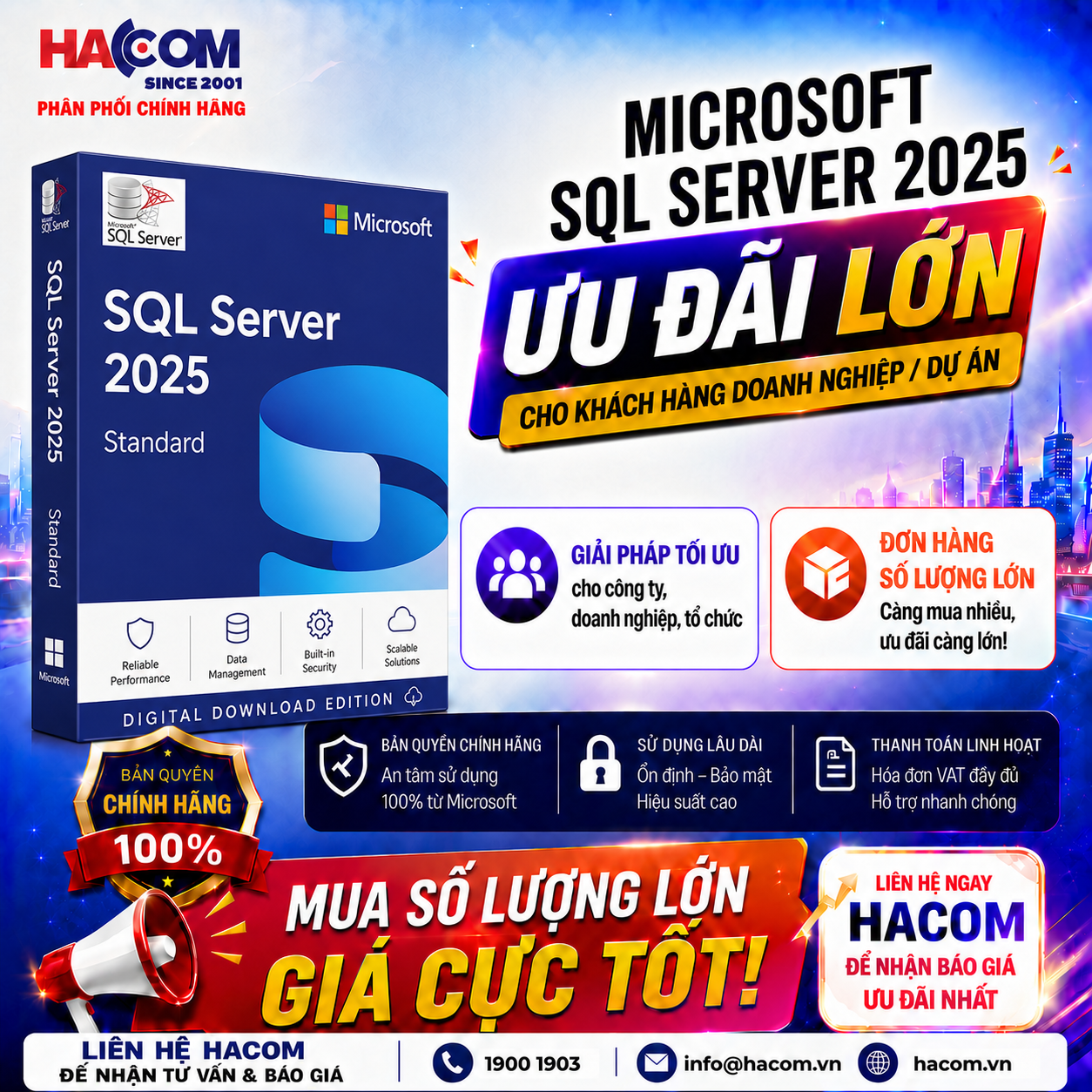Ảnh minh họa Phần Mềm Microsoft SQL Server 2025 - 1 Device CAL (1 thiết bị / vĩnh viễn) 1
