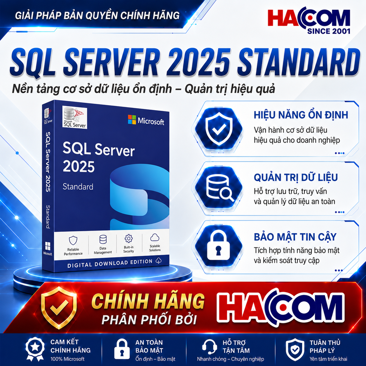 Phần Mềm Microsoft SQL Server 2025 - 1 Device CAL (1 thiết bị / vĩnh viễn)
