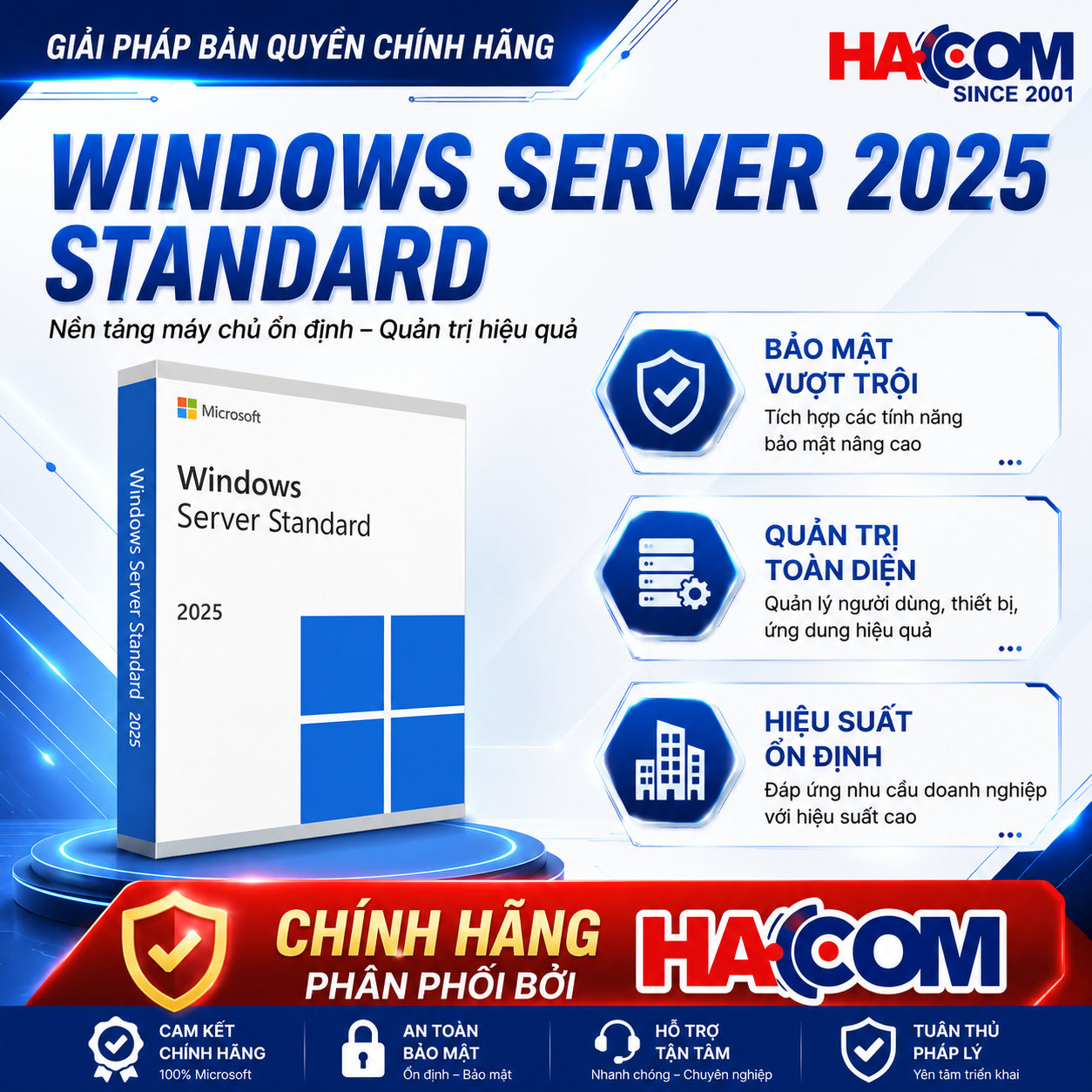 Phần mềm Windows Server 2025 Standard - 16 Core License Pack
