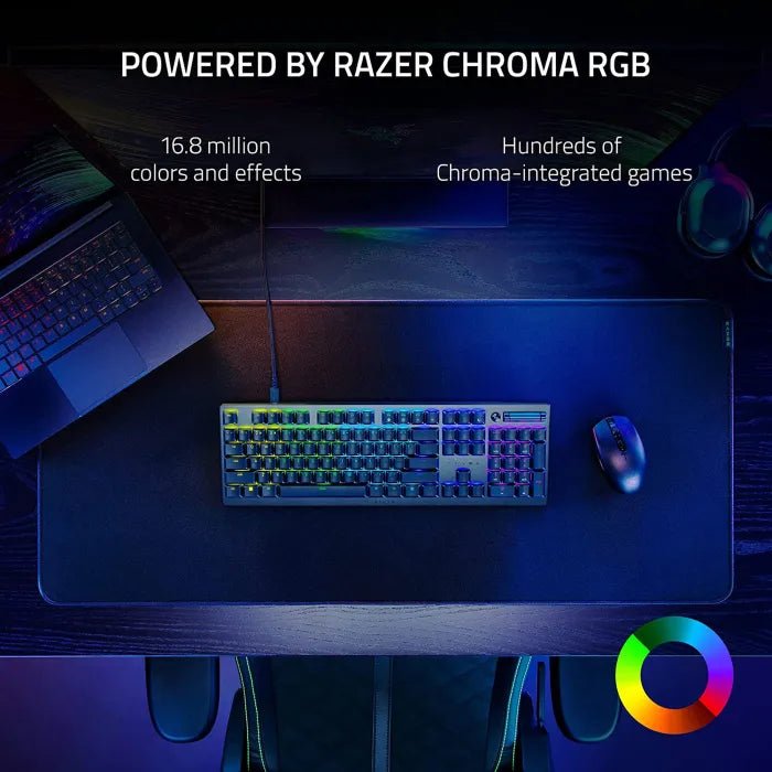 Ảnh minh họa Razer DeathStalker V2 – Bàn phím quang học có dây, switch Red tuyến tính, Chroma RGB, full-size (đen) 3
