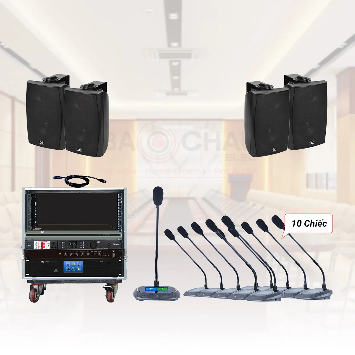 Ảnh minh họa Hệ thống âm thanh phòng họp, hội thảo ITC 60-80m2 (ITC T-776H, TF-M03300, TS-0309, T-240DTB,…) 1