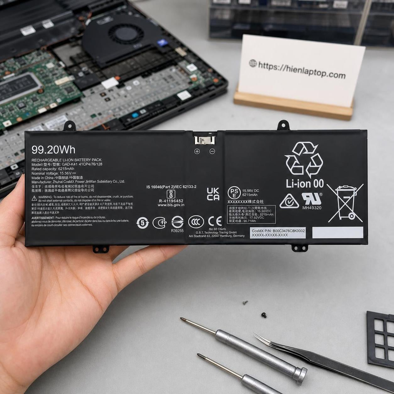 Ảnh minh họa Pin laptop Gigabyte Aorus 16X (2024) – GAD-K41 (4 cell) 2