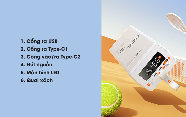 Ảnh minh họa Pin sạc dự phòng 100W 60000mAh Remax RPP-650 2