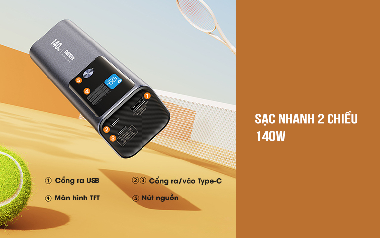 Ảnh minh họa Pin sạc dự phòng 25200mAh 140W Remax RPP-662 2