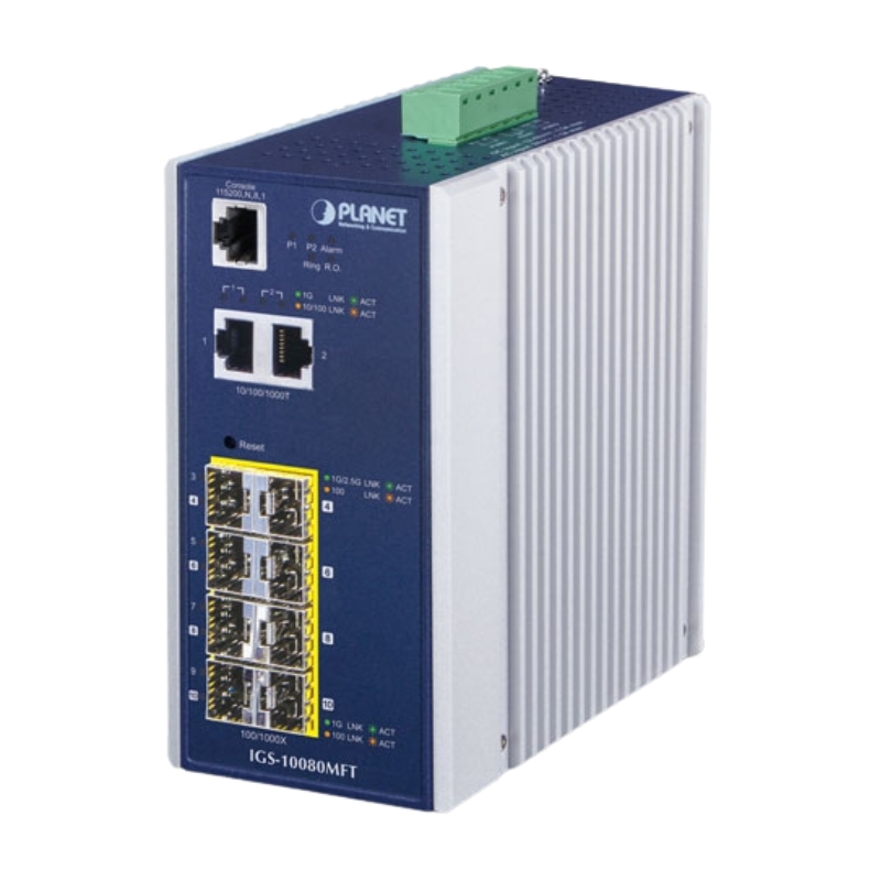 Planet IGS-10080MFT, Switch công nghiệp 8 cổng SFP