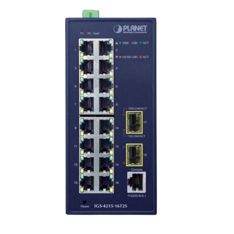 Ảnh minh họa Planet IGS-4215-16T2S, Switch công nghiệp 16 port 1