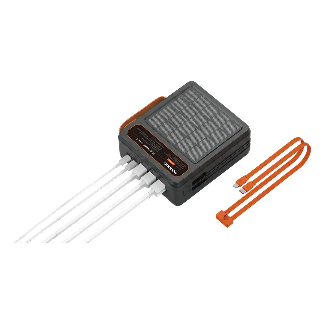 Ảnh minh họa Porodo LAROS 120000mAh Pin sạc dự phòng năng lượng mặt trời – Đen 1