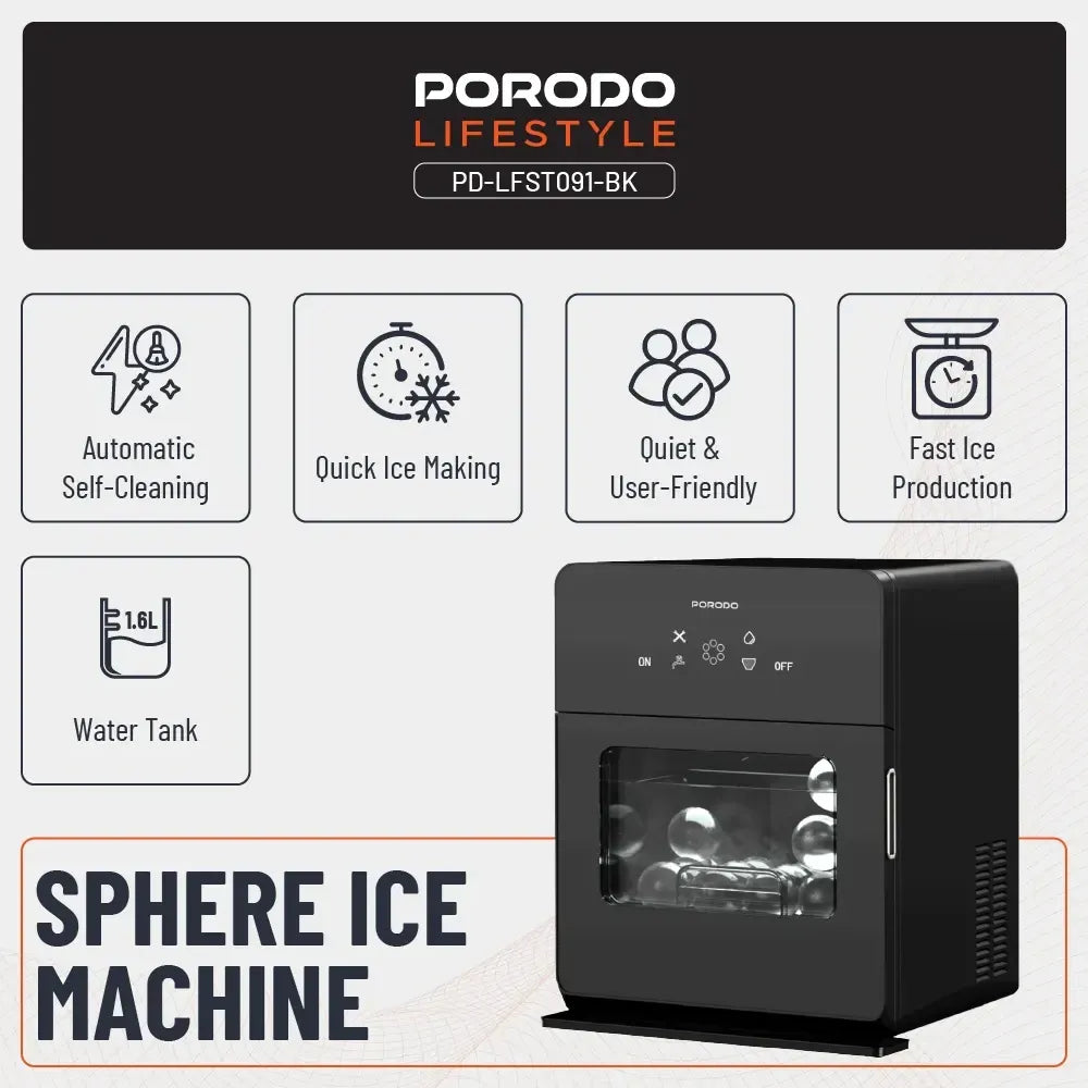 Ảnh minh họa Porodo Lifestyle Sphere Ice Machine - Đen 1