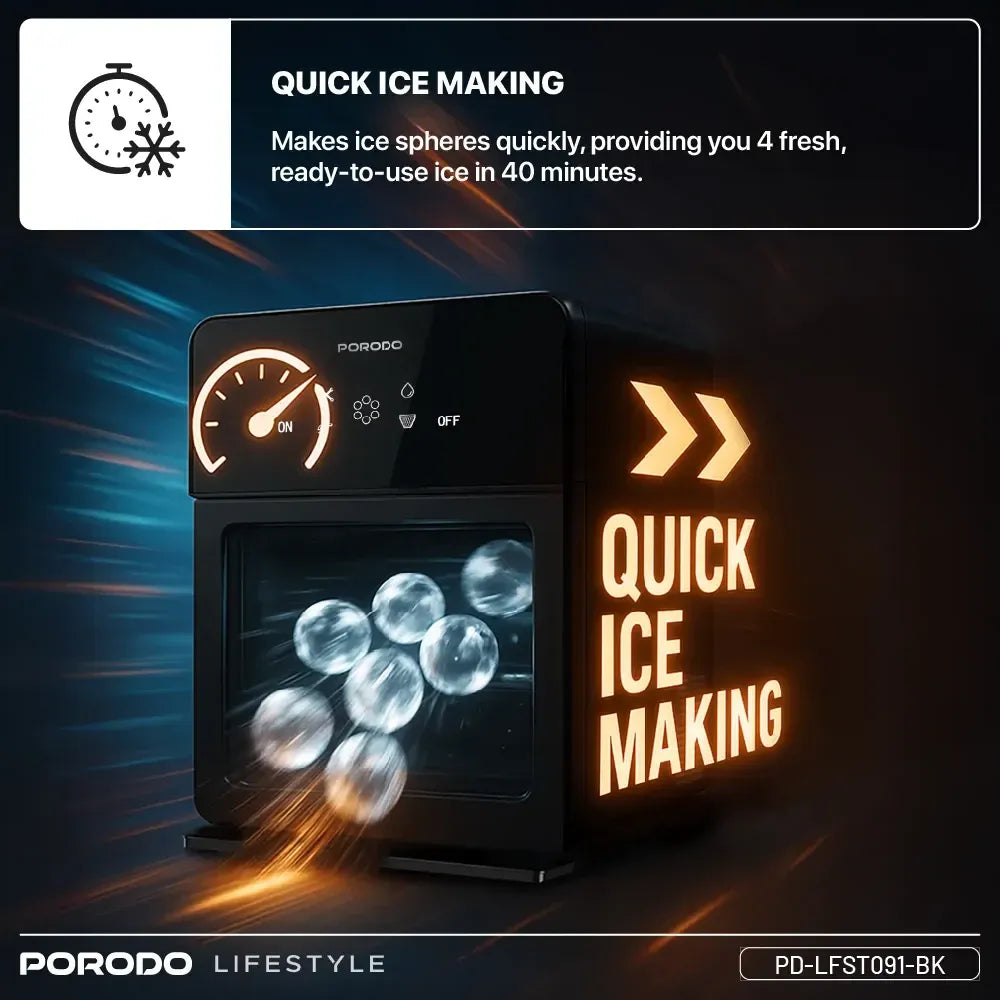 Ảnh minh họa Porodo Lifestyle Sphere Ice Machine - Đen 3