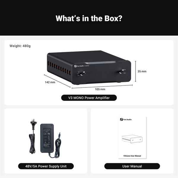 Ảnh minh họa Power Amp Fosi V3 Mono 2
