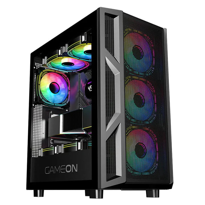 Ảnh minh họa Vỏ Case Gaming Mid Tower GAMEON Trident IV-M POWERFORGE Series – Màu đen với Bộ nguồn 750W 80+ Bronze và 4 quạt ARGB 1