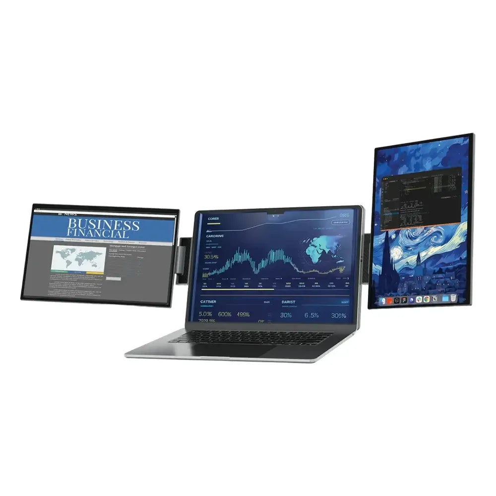 Powerology SkyFold Màn hình mở rộng laptop kép 14 inch - Đen