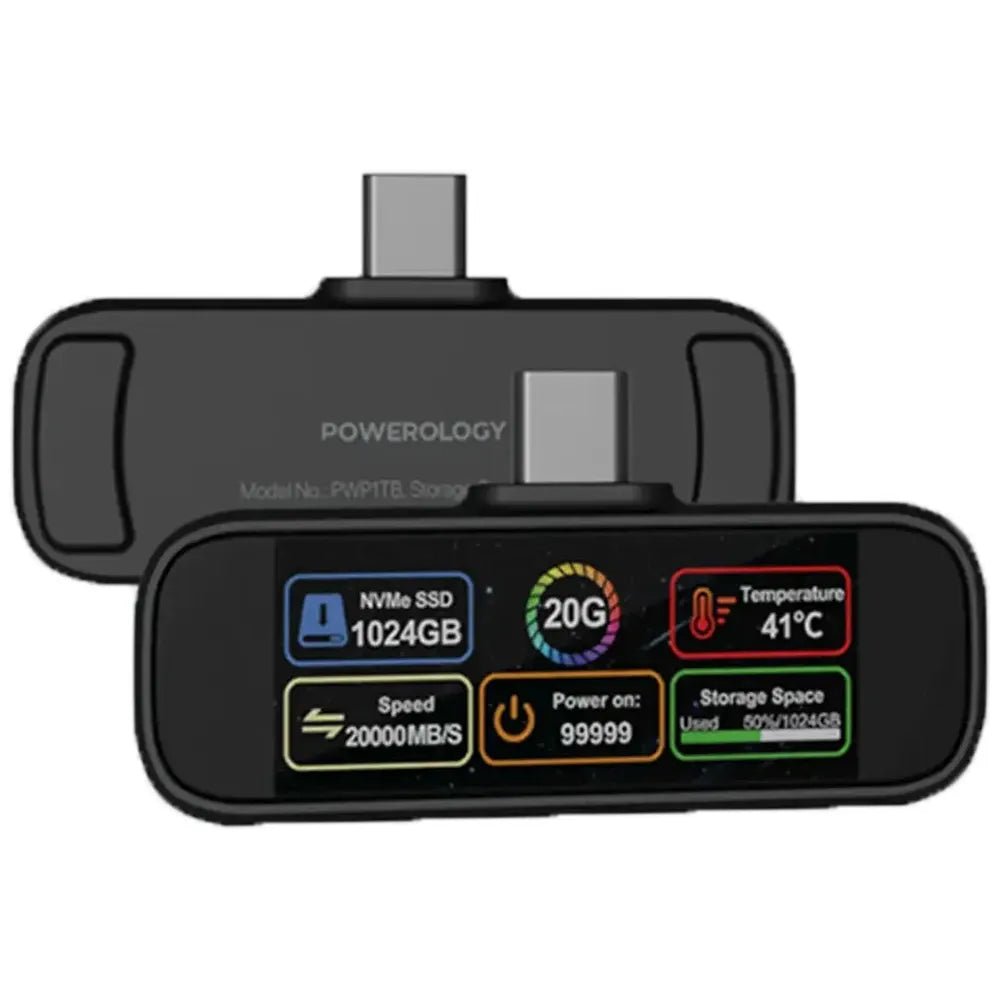 Powerology Vaultx 1Tb SSD di động mini - Đen