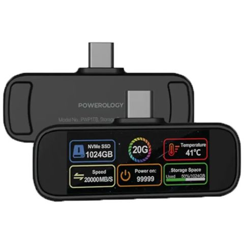 Powerology Vaultx 1Tb SSD di động mini - Đen