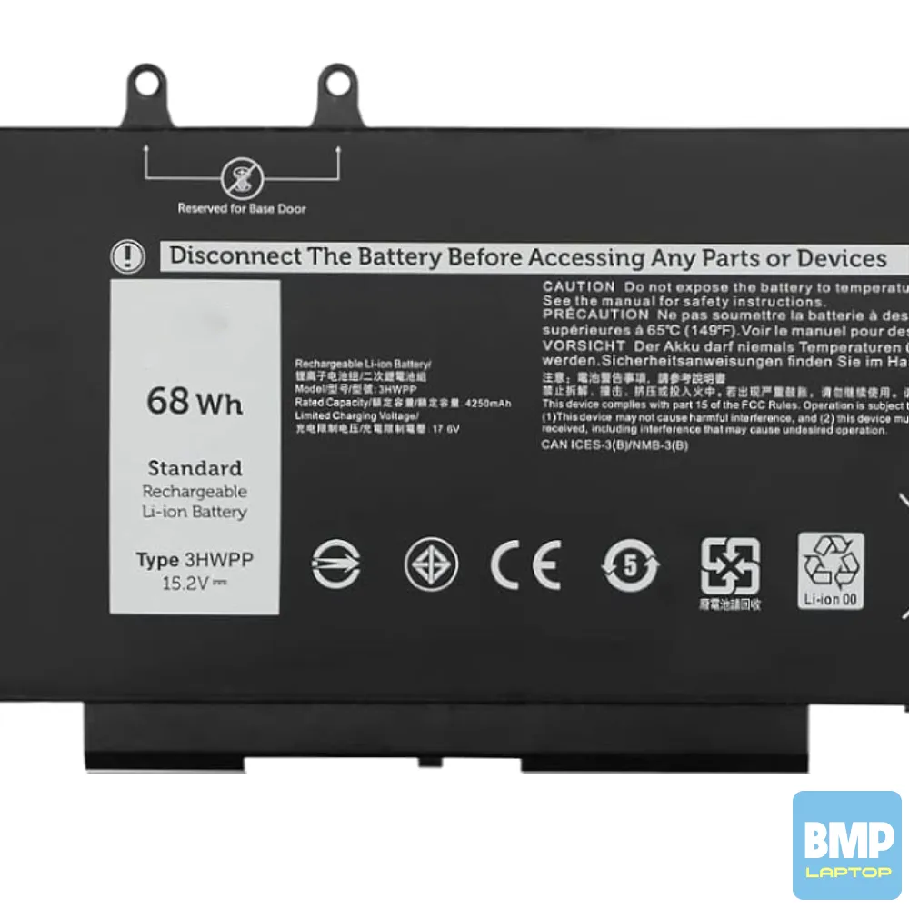 Ảnh minh họa Thay Pin Laptop Dell Precision 3541 3551, Latitude 5401 5410 5411 5501 5510 5511, 3HWPP Zin 1