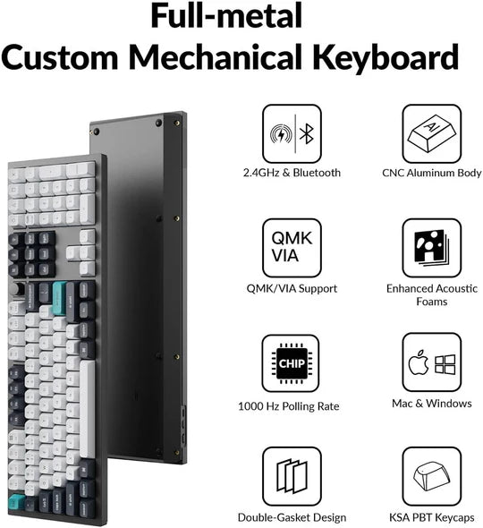 Ảnh minh họa Keychron Q6 Max Bàn phím cơ không dây RGB 100% QMK/VIA với switch Gateron Jupiter Red - màu đen, bố cục English/Arabic 3