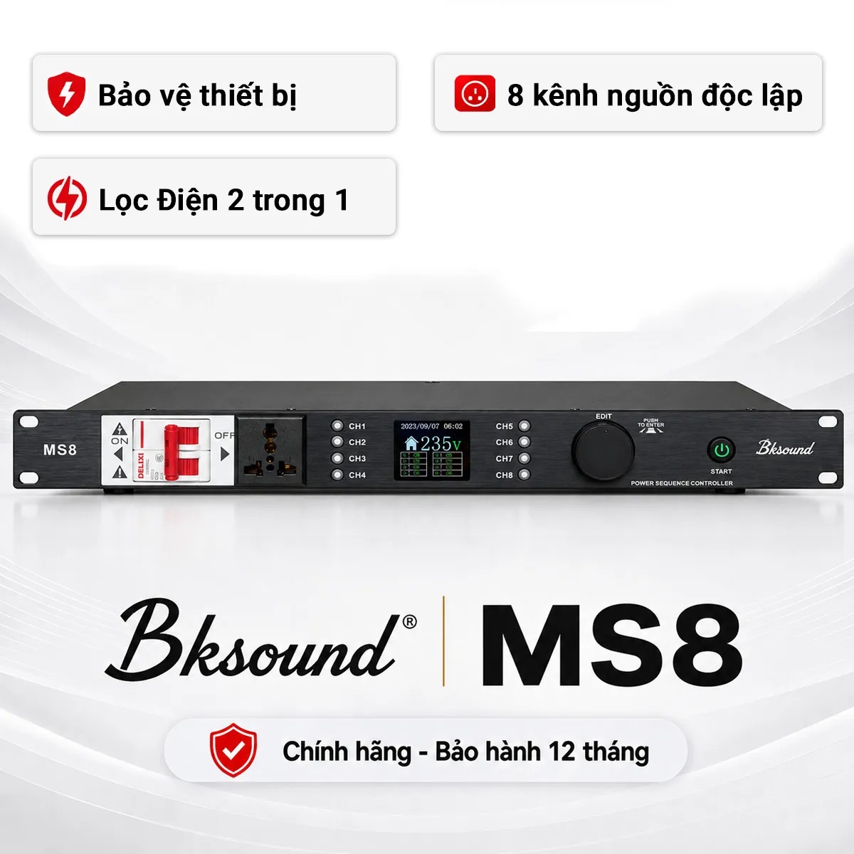 Ảnh minh họa Quản lý nguồn Bksound MS8 Có Lọc Điện 2 trong 1 1