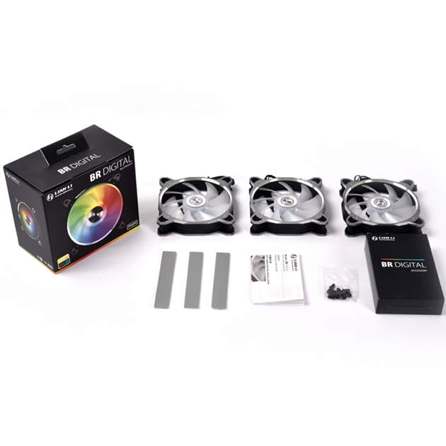 Quạt máy tính Lian Li Bora Digital - Pack 3 - Space Grey