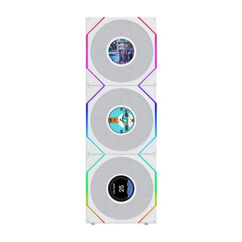 Quạt tản nhiệt Lian Li TL Flex LCD 120-3 White 12TLLCD1F3W