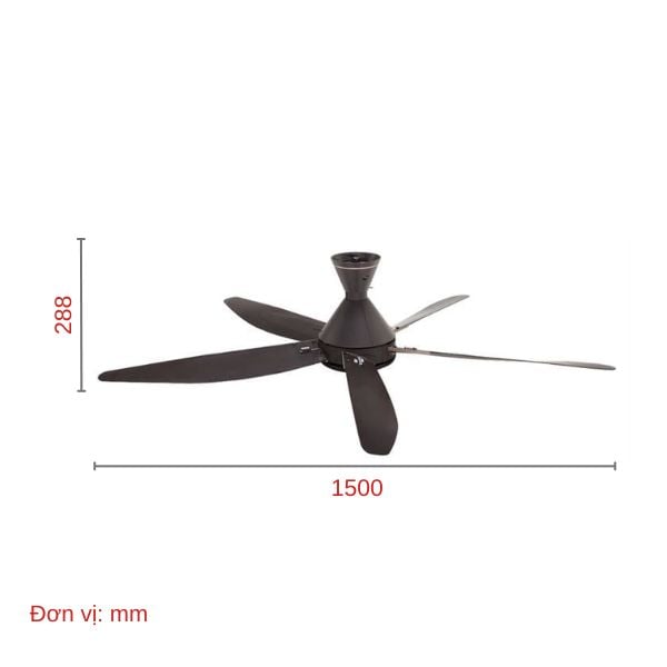 Ảnh minh họa Quạt trần Panasonic 5 cánh F-60GDS-B 40W 1