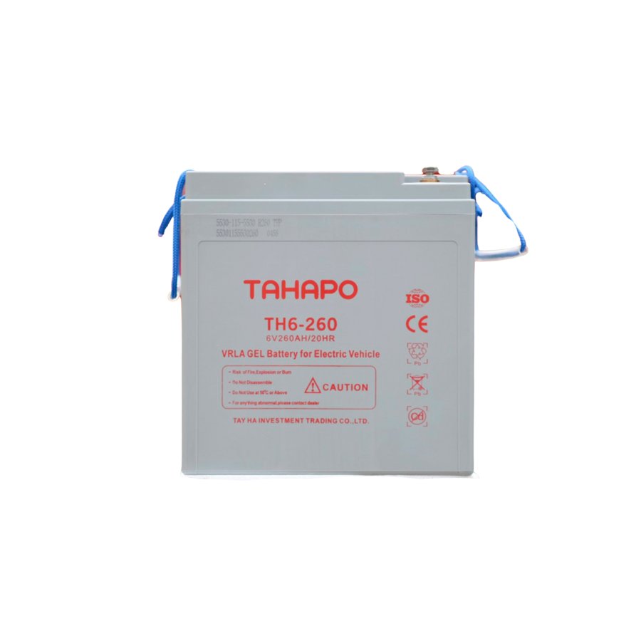 Ắc Quy Tahapo TH6-260 6V-260Ah, ắc quy dùng cho xe điện, xe golf, xe chà sàn