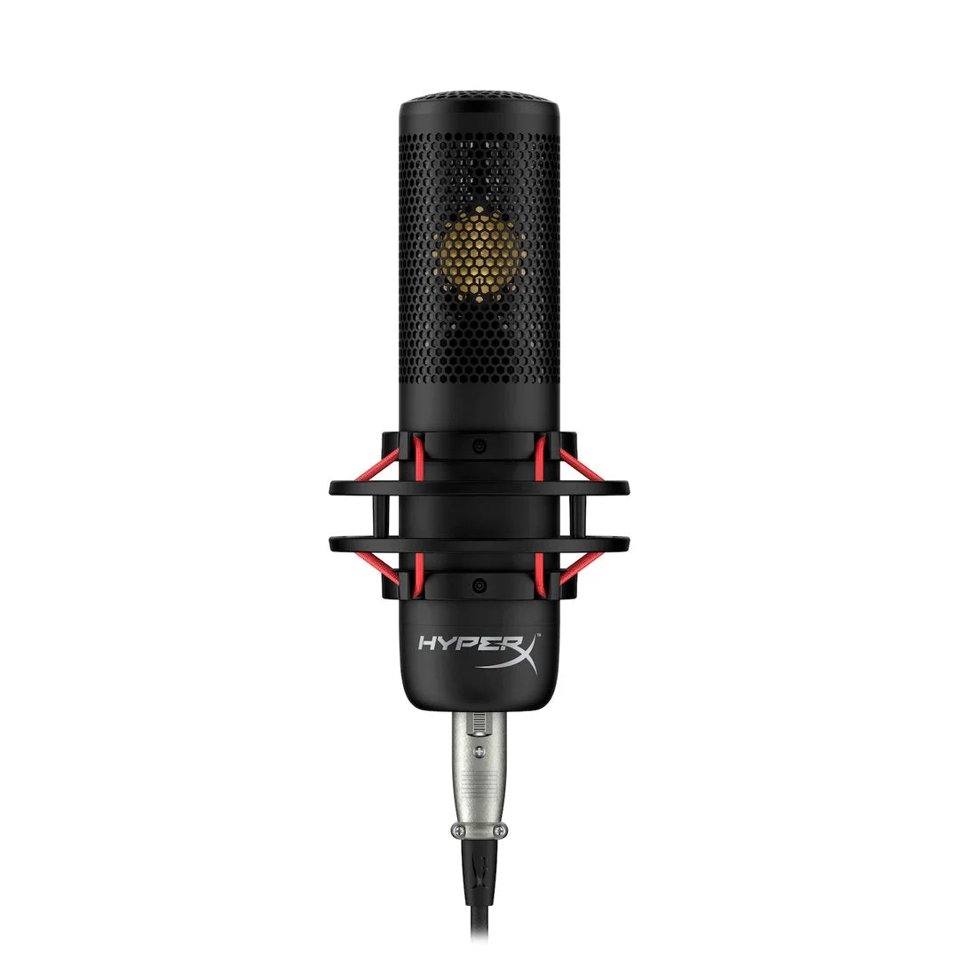 Micro condenser màng lớn XLR chuyên nghiệp HyperX ProCast kèm giá treo chống rung và màng lọc pop