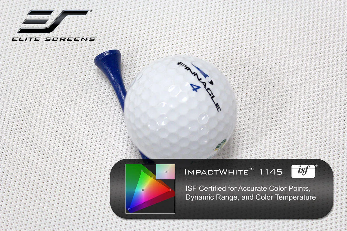 Ảnh minh họa Màn chiếu Elite Screens Designer Cut ImpactWhite 360 RM-10X20-IPW360-F – Vải màn golf ImpactWhite 360 1