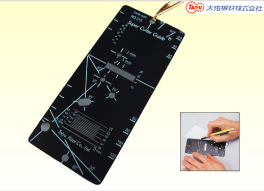Ảnh minh họa TAIYU KIZAI Super Cutter Guide No.315 thước kiểm tra độ bám dính, độ che phủ màng sơn 1
