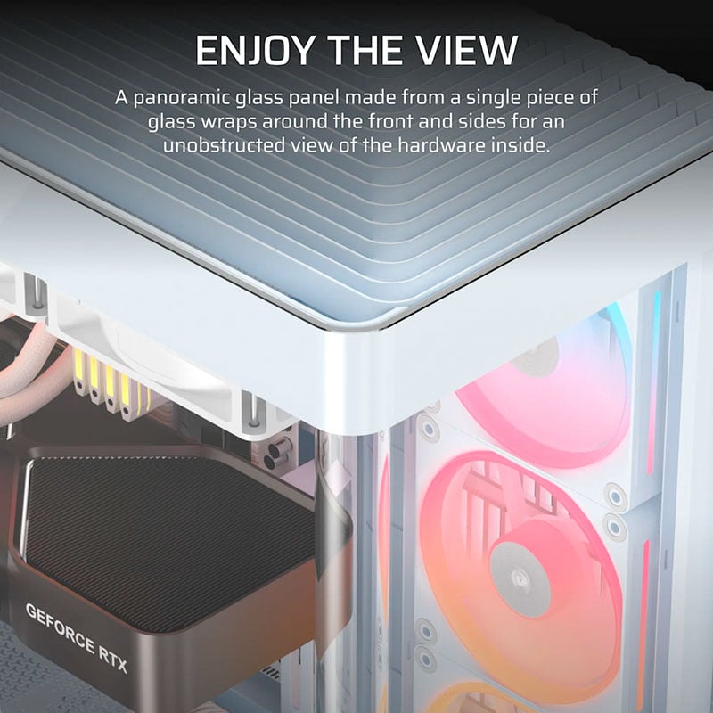 Ảnh minh họa Case máy tính Corsair FRAME 4500X LX-R RGB iCUE LINK Panoramic Glass White CC-9011317-WW 2